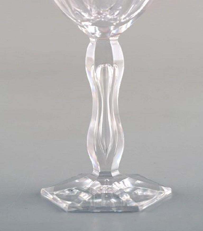 Val St. Lambert, Belgium, Eight Lalaing Glasses In Mouth Blown Crystal Glass photo 379.0