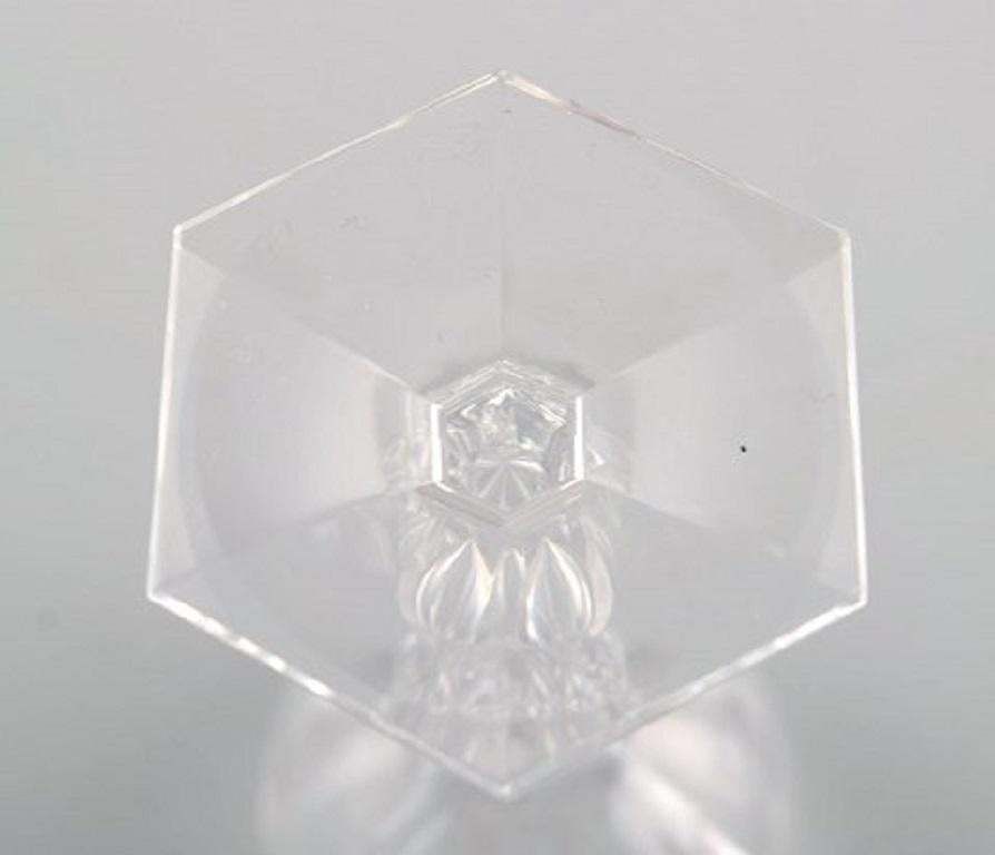 Val St. Lambert, Belgium, Eight Lalaing Glasses In Mouth Blown Crystal Glass photo buy
