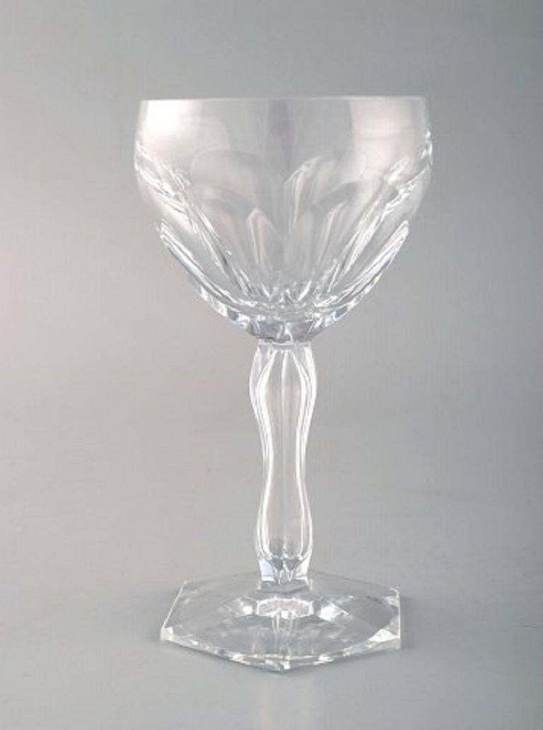 Val St. Lambert, Belgium, Two Lalaing Glasses In Mouth Blown Crystal Glass