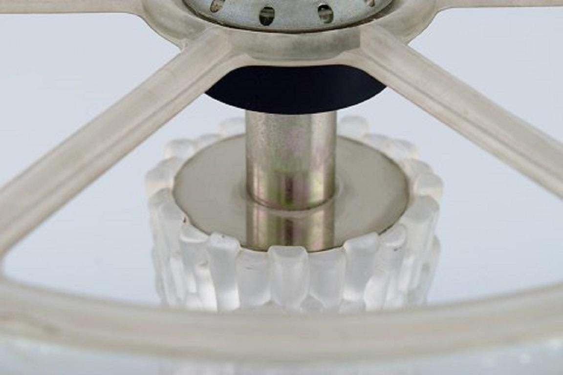 Scandinavian Designer Table Lamp In Steel And Art Glass, Mid 20th Century photo Lighting