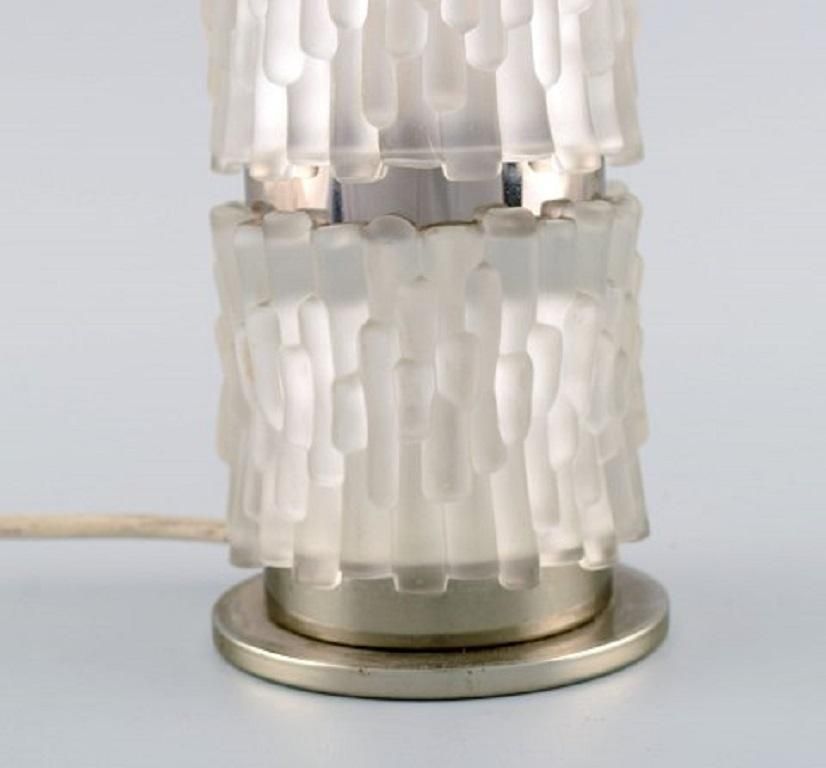 Scandinavian Designer Table Lamp In Steel And Art Glass, Mid 20th Century photo 553.0