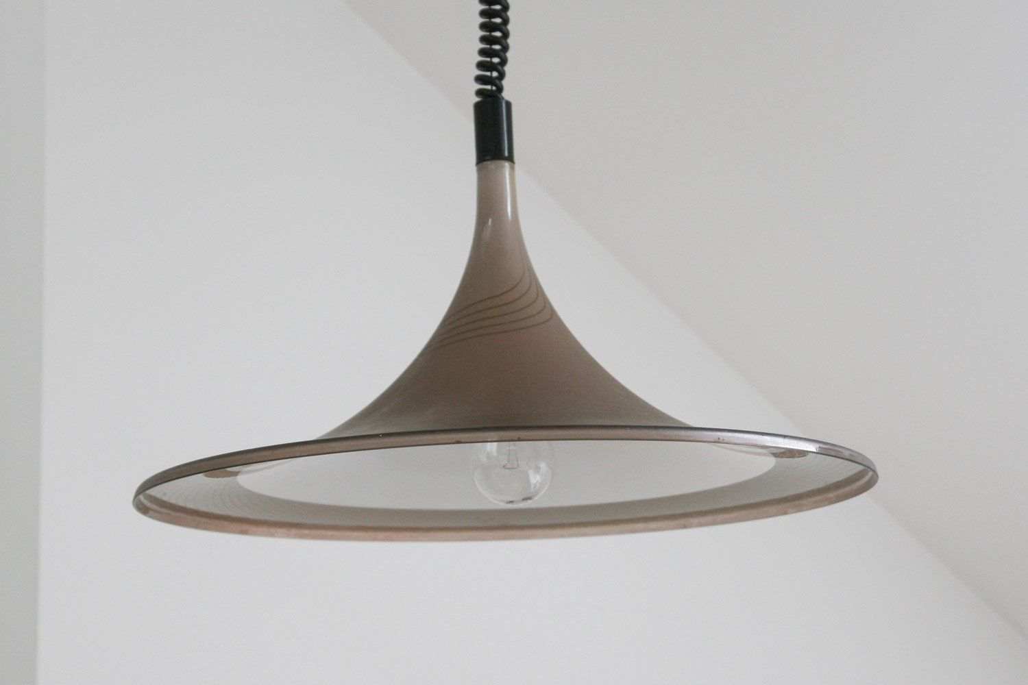Vintage Trumpet Pendant Lamp From Meblo, 1970s photo for sale