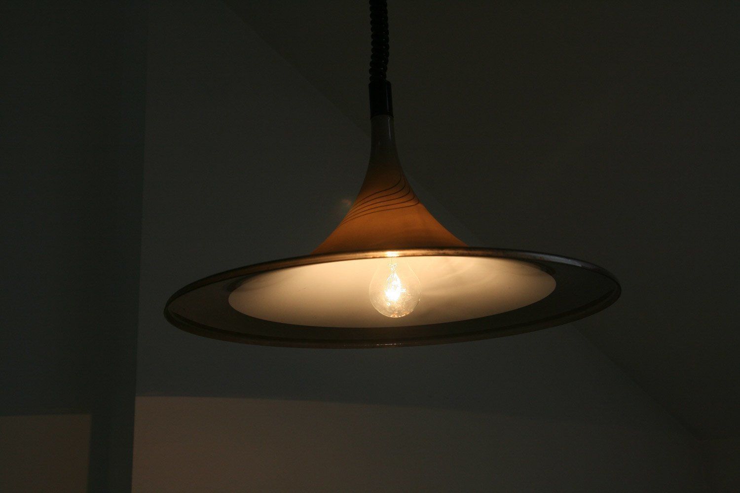 Vintage Trumpet Pendant Lamp From Meblo, 1970s photo buy