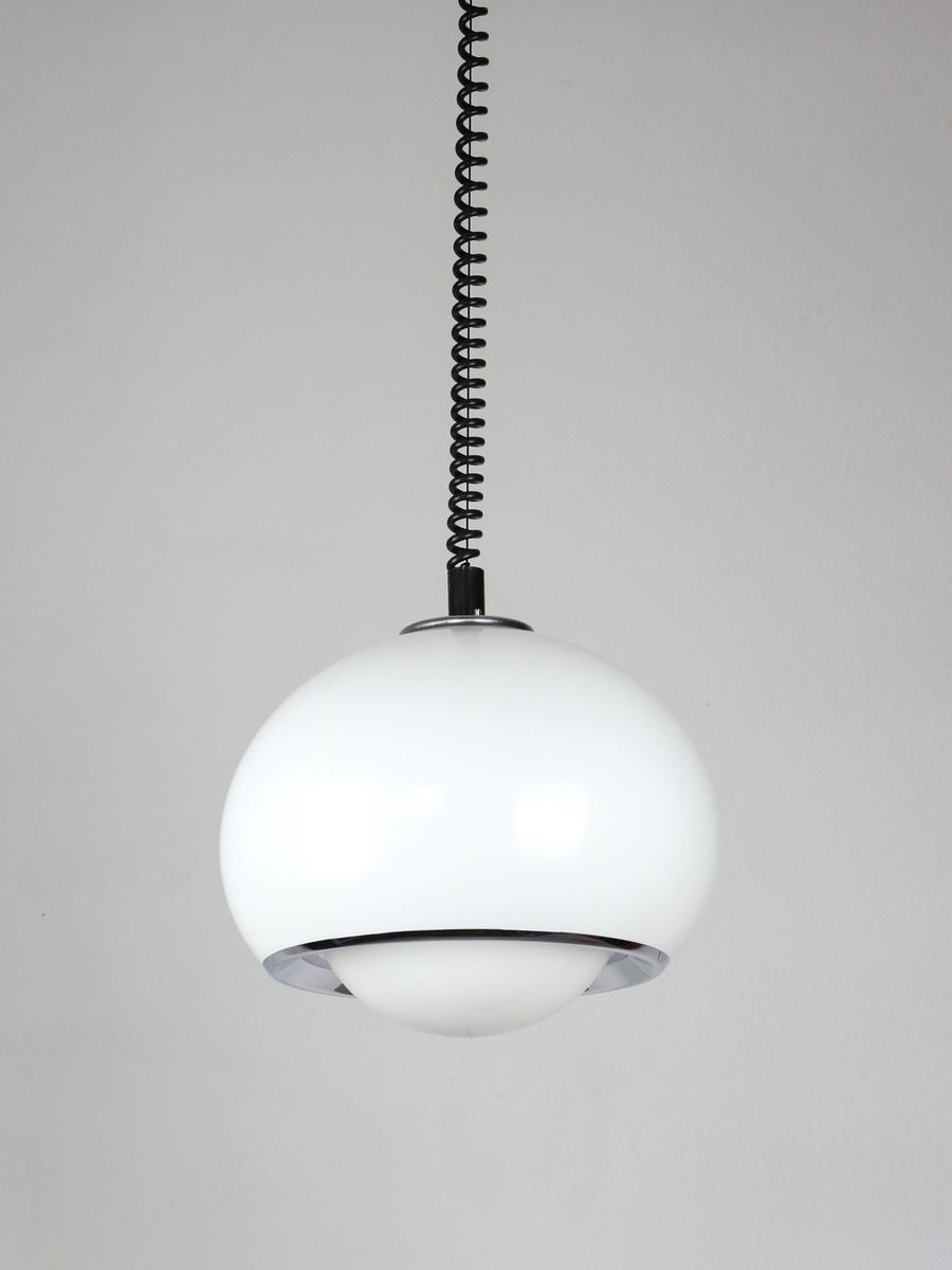 Mid Century White Bud Pendant Lamp From Guzzini, 1980s