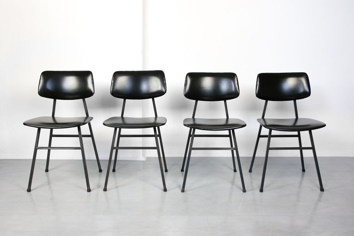 Mid Century Minimalist Dining Chairs By Niko Kralj, Set Of 4