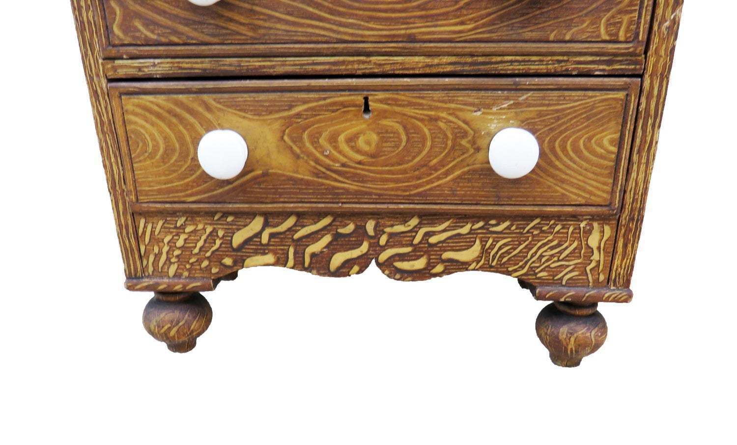 19th Century Victorian Painted Pine Miniature Apprentice Chest Of Drawers (England, Circa 1880) photo 595.0