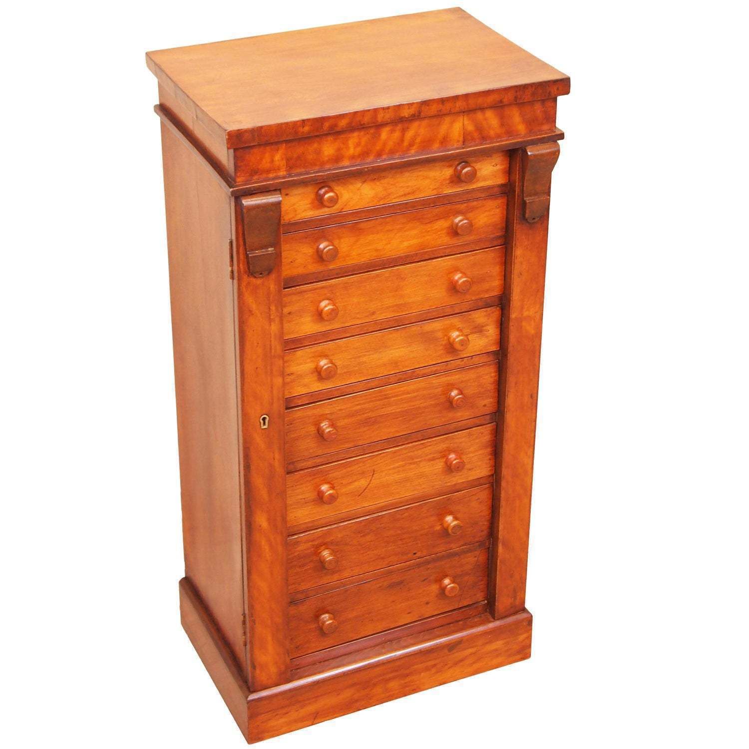 Antique Satinbirch Childs Wellington Chest (England, Circa 1870)