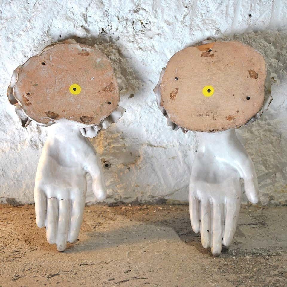 Pair Of Ceramic Hands 1920s In Art Deco photo buy