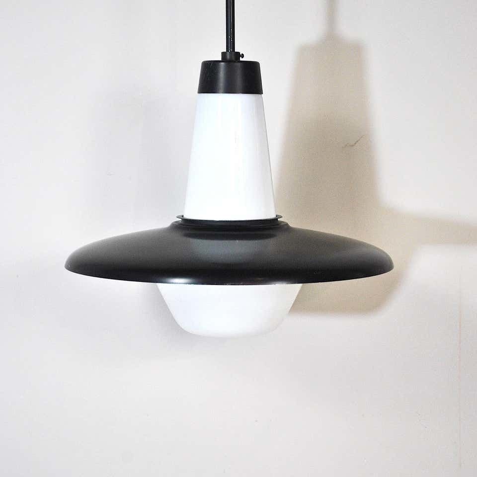 Italian Chandelier With Part Lighitng In Opal Glass, Late 1960s photo furniture