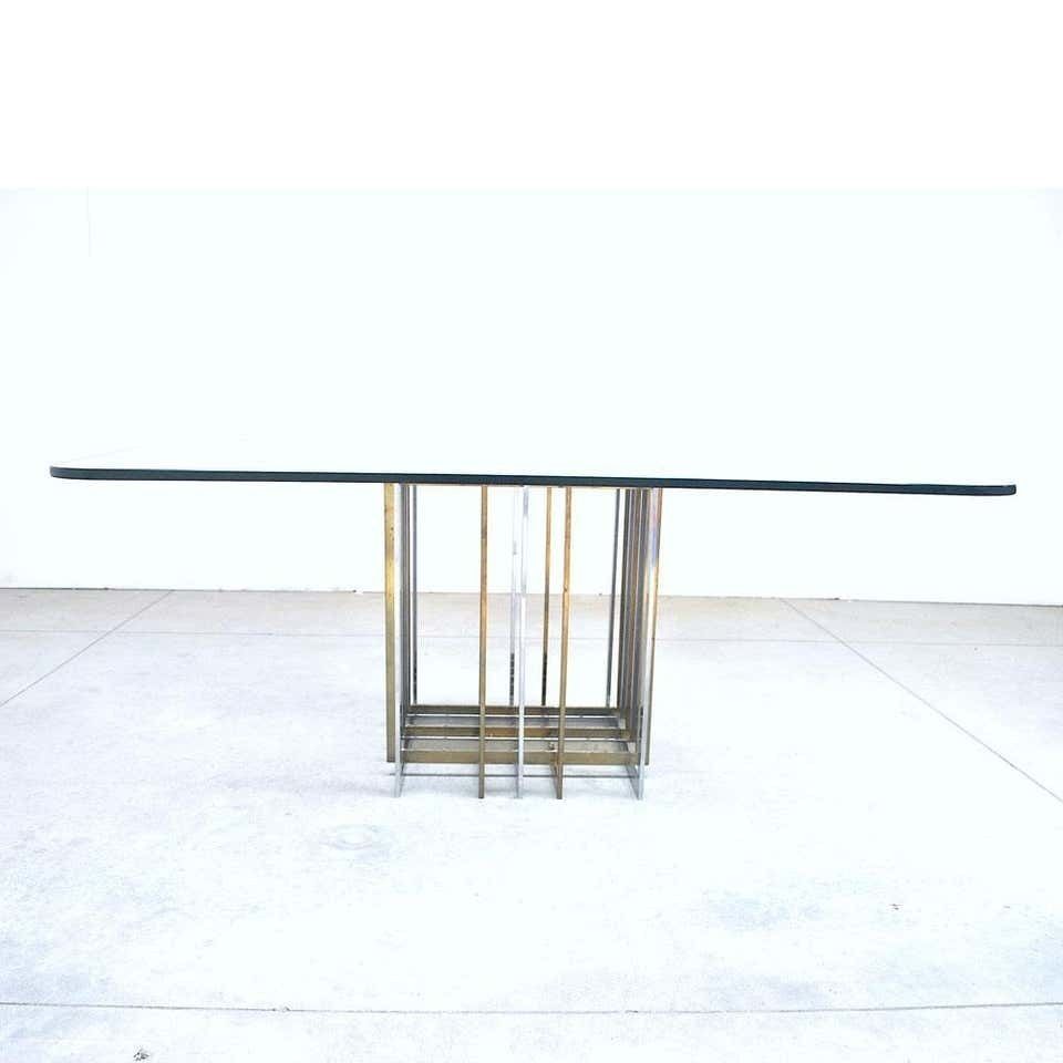 photo furniture Pierre Cardin Midcentury 1970s Table In Brass Steel And Glass