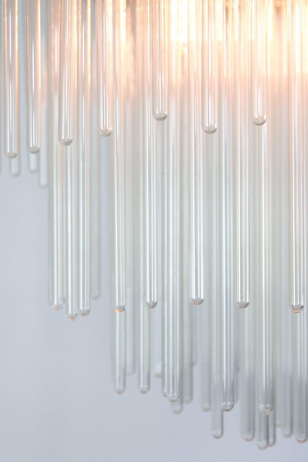 Minimalist Hand Blown Glass Chandelier, 1 Of 15, 1970s photo for sale