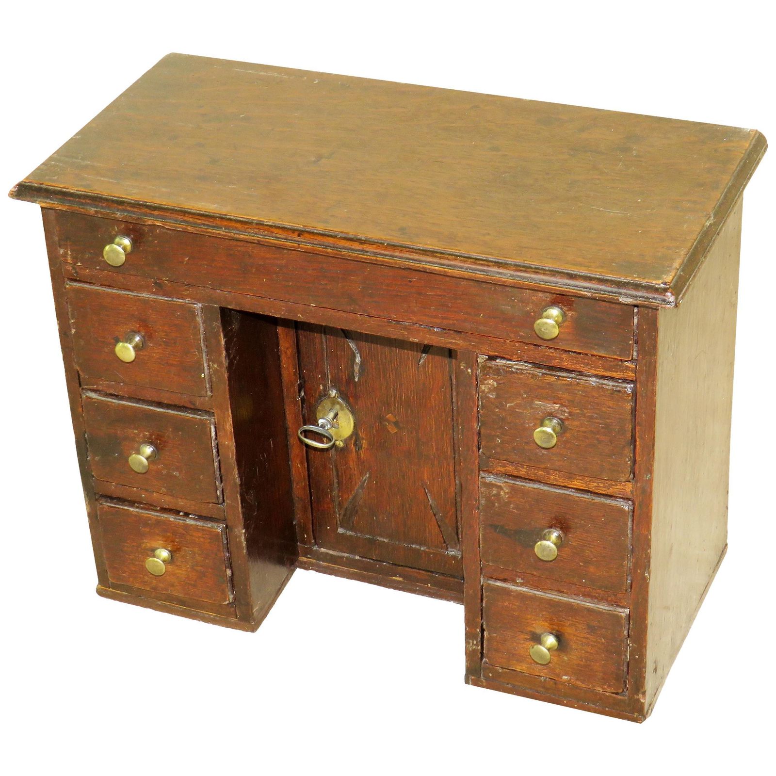 English Mid 18th Century Miniature Oak Kneehole Desk (England, Circa 1750)