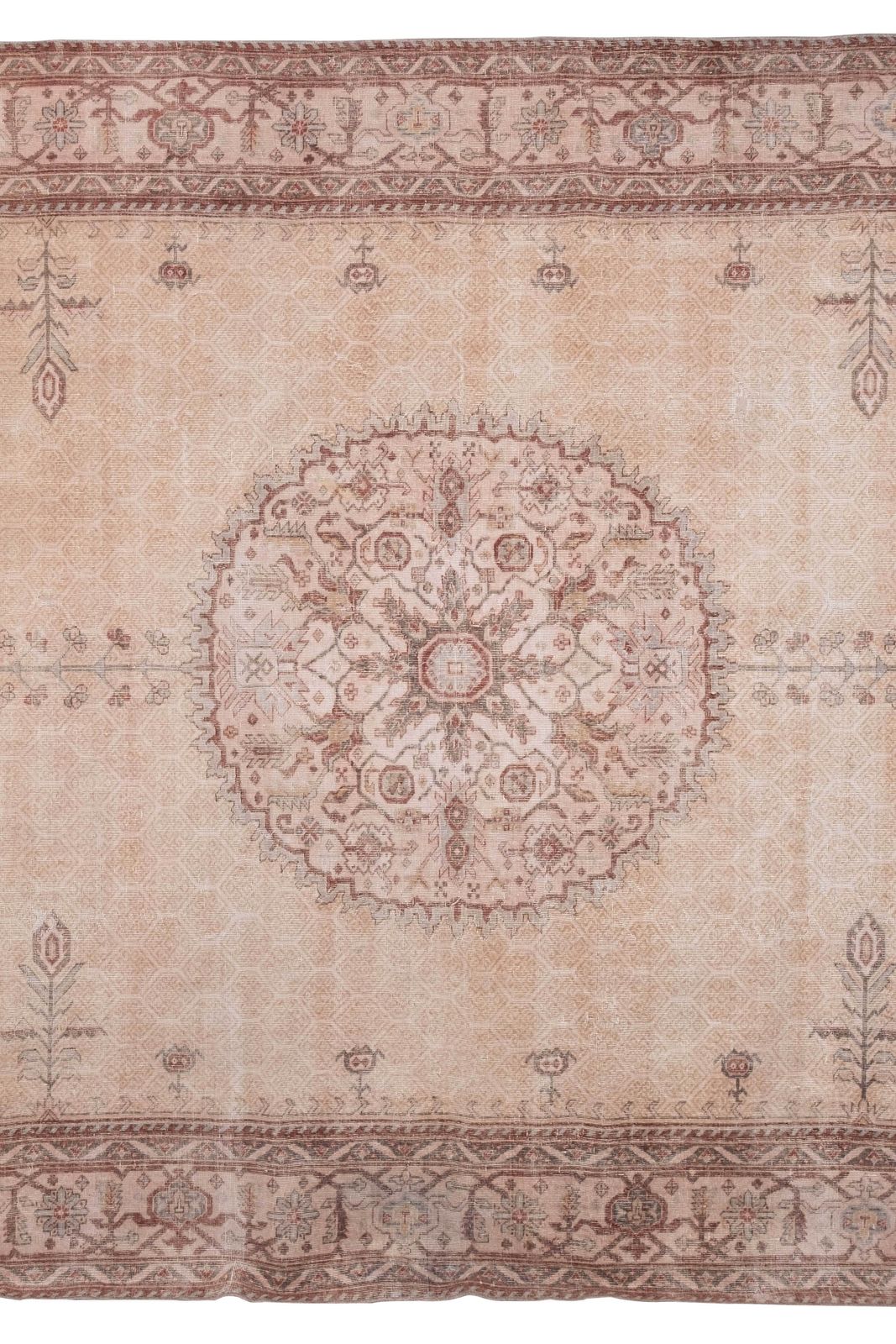 photo for sale Neutral Colors Oversize Wool Rug, Oriental Turkey Oushak Carpet With Floral Design 298 X 450