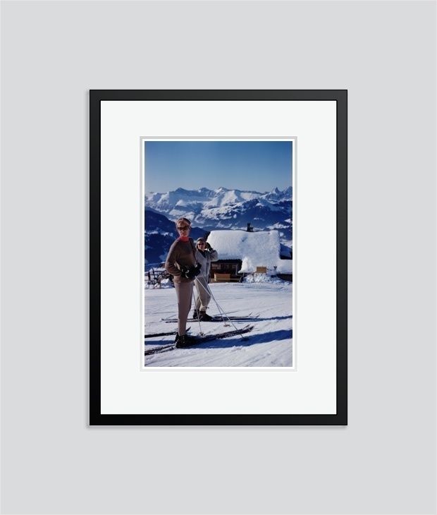 Slim Aarons 'Skiers At Gstaad' 1961 C Type Print Framed In Black