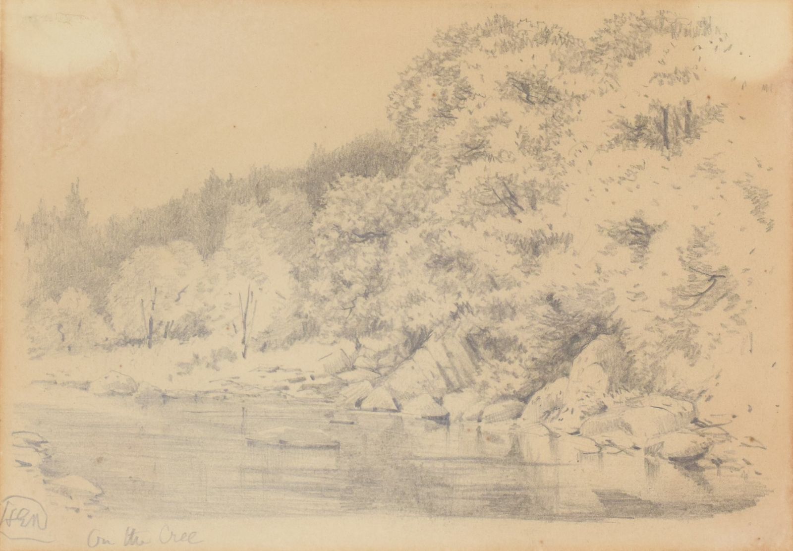'On The Cree' Landscape Drawing Of A River