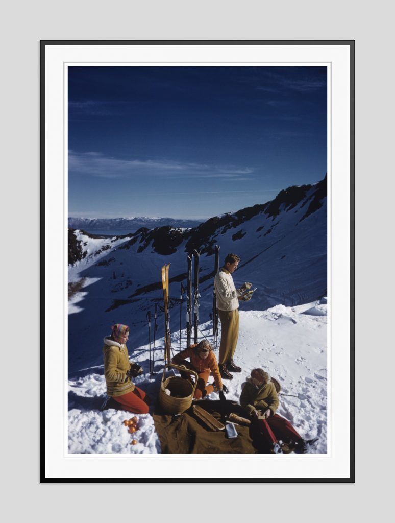 Slim Aarons 'Squaw Valley Picnic' 1961 Oversize C Type Print Framed In Black
