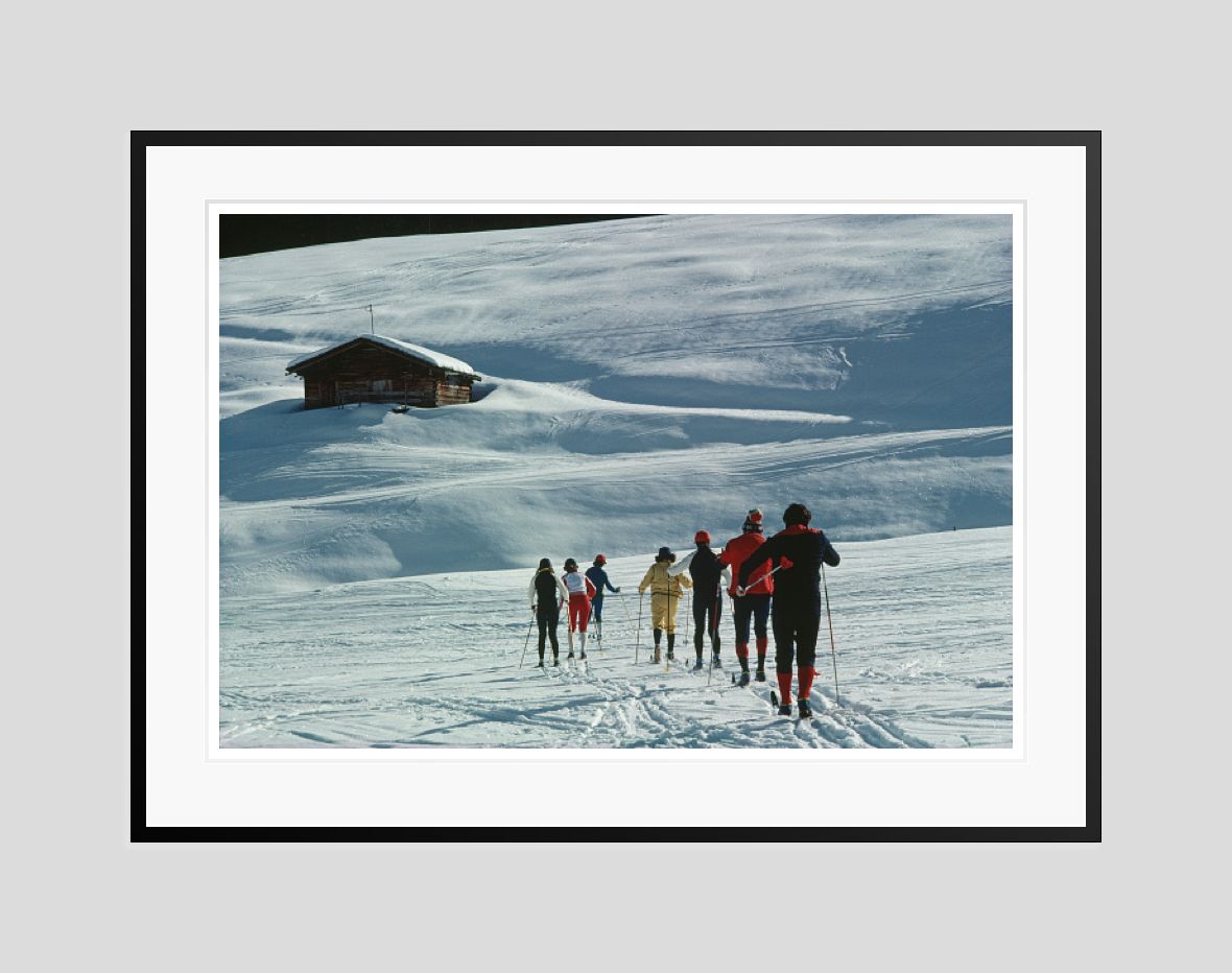 Slim Aarons 'Skiers In Lech' 1979 Oversize C Type Print Framed In Black