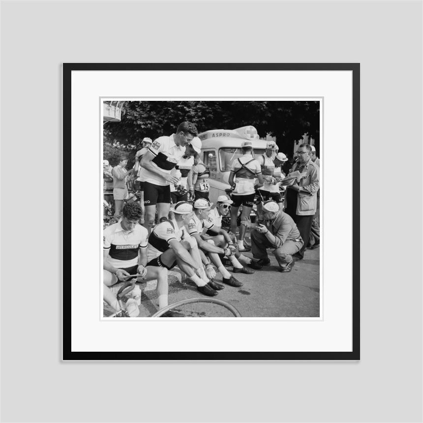 'British Cycling Team' 1955 Silver Gelatin Print Framed In Black
