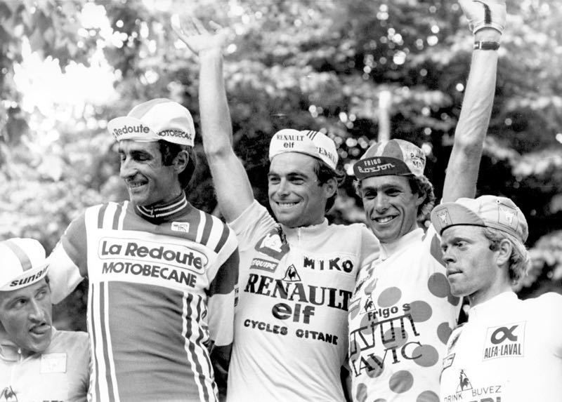 'Bernard Hinault Wins' 1981 Oversize Archival Pigment Print Framed In White photo furniture