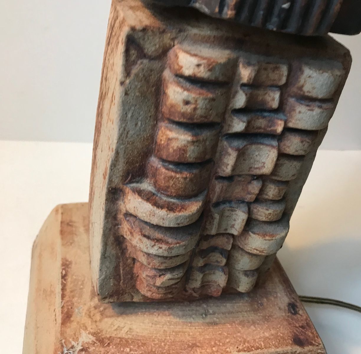 Vintage British Totem Floor Lamp In Ceramic By Bernard Rooke, 1970s photo vintage