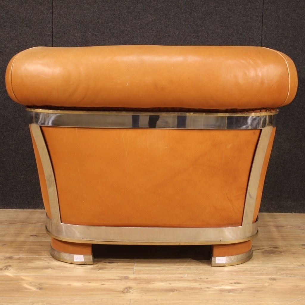 photo for sale Italian Design Armchair In Leather From The 70s