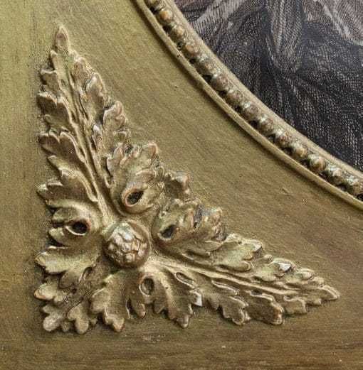 Set Of Trumeau Mirror And Half Moon Console, In Golden Wood   Late 19th Century photo vintage