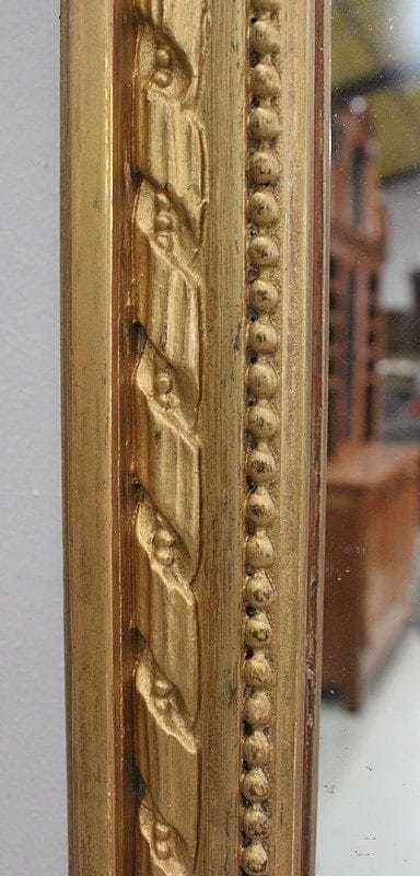 photo vinterior Set Of Trumeau Mirror And Half Moon Console, In Golden Wood   Late 19th Century