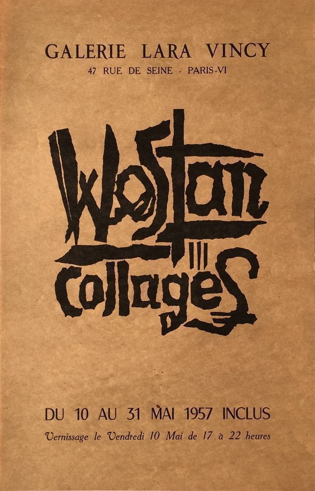 Wostan (Born 1915)   Silkscreen Poster   Exhibition Galerie Lara Vincy 1957