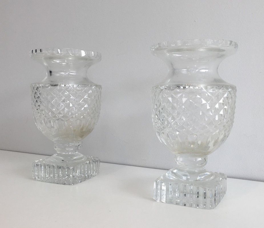 Pair Of Medicis Style Cristal Vases. French. Circa 1900 photo for sale