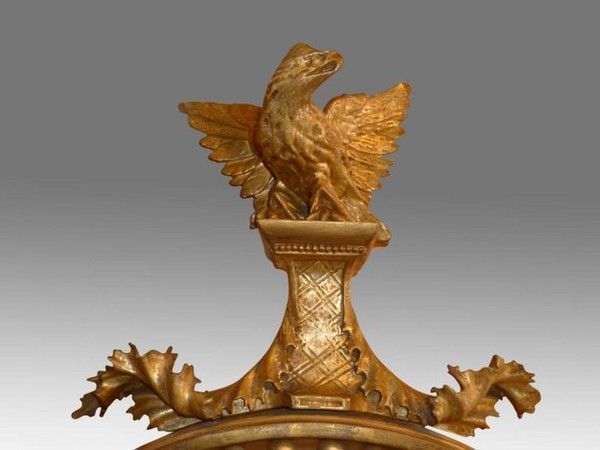 Regency Convex Miror With Eagle Sumount And Candle Sconces photo for sale