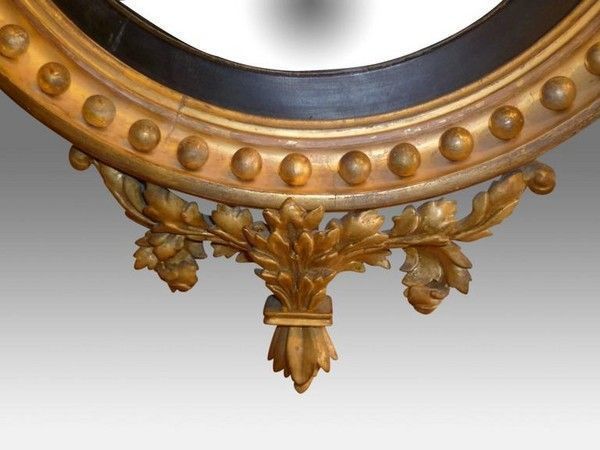 Regency Convex Miror With Eagle Sumount And Candle Sconces photo Home Decor