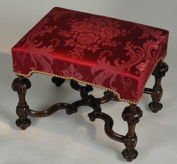 William & Mary Walnut Stool photo for sale