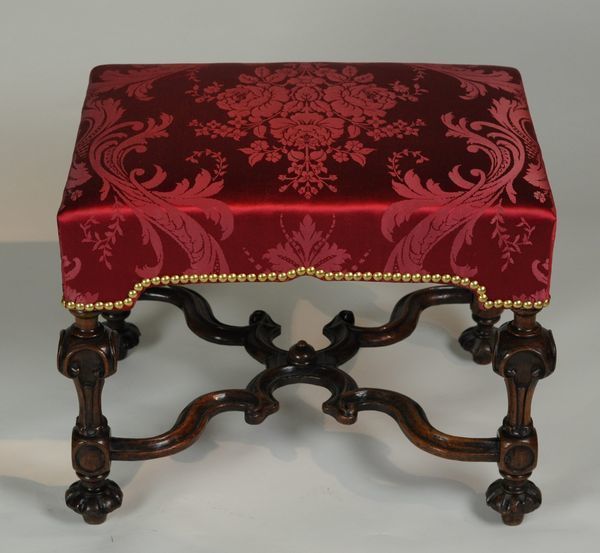 William & Mary Walnut Stool photo Furniture