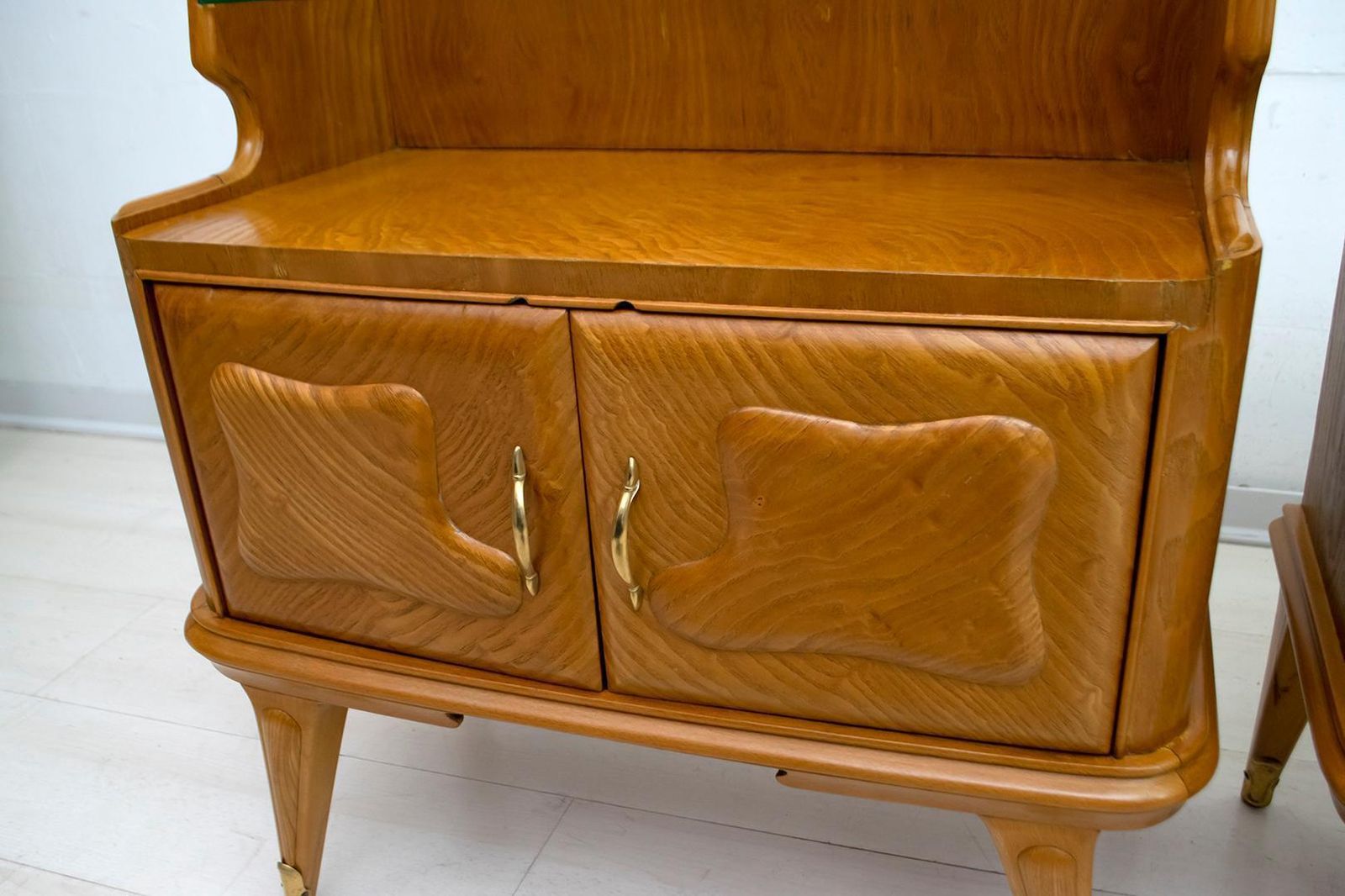 Pair Of Mid Century Modern Italian Ash Wood Night Stands, 1950s photo buy