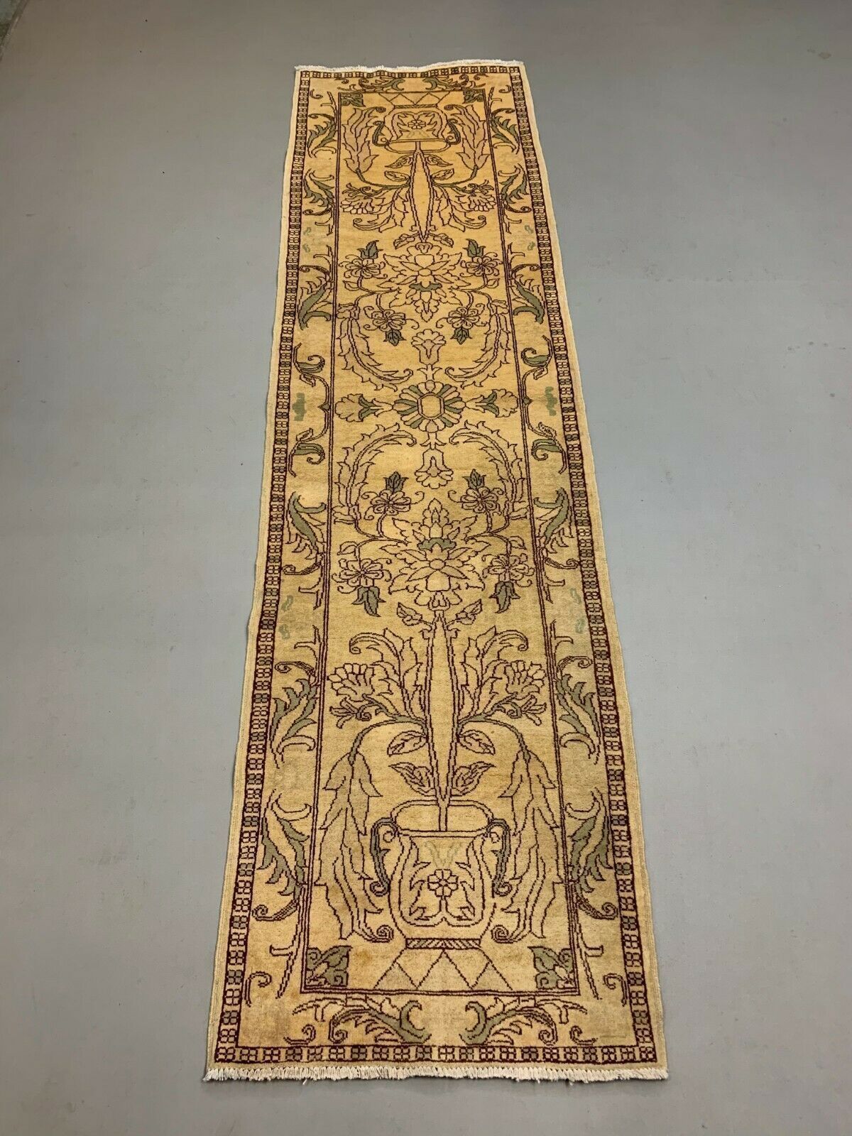 Long Ziegler Runner 313x86 Cm, Afghan Chobi Rug, Red Green Beige photo furniture