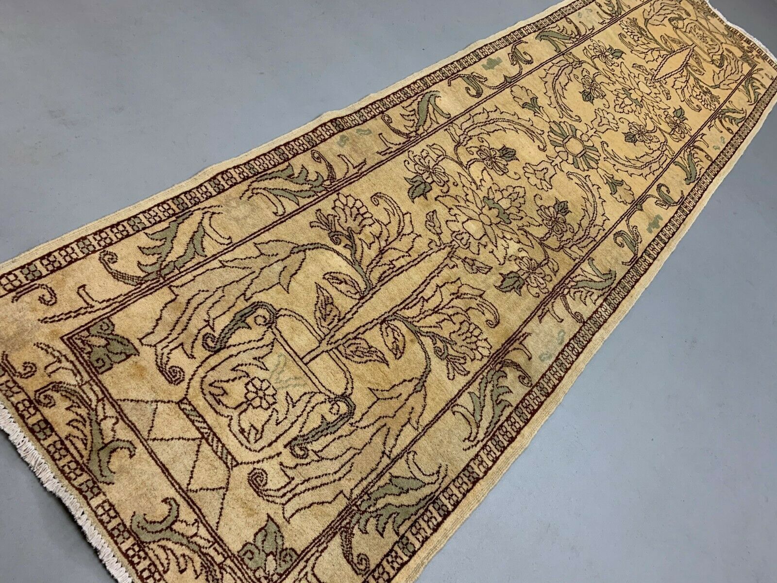 photo for sale Long Ziegler Runner 313x86 Cm, Afghan Chobi Rug, Red Green Beige