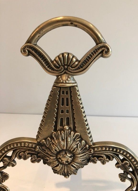 Pair Of Neoclassical Style Bronze Andirons. French. Circa 1900 photo vinterior