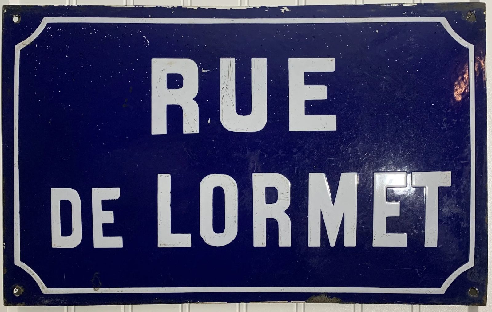 19th Century Enamelled French Street Sign photo furniture