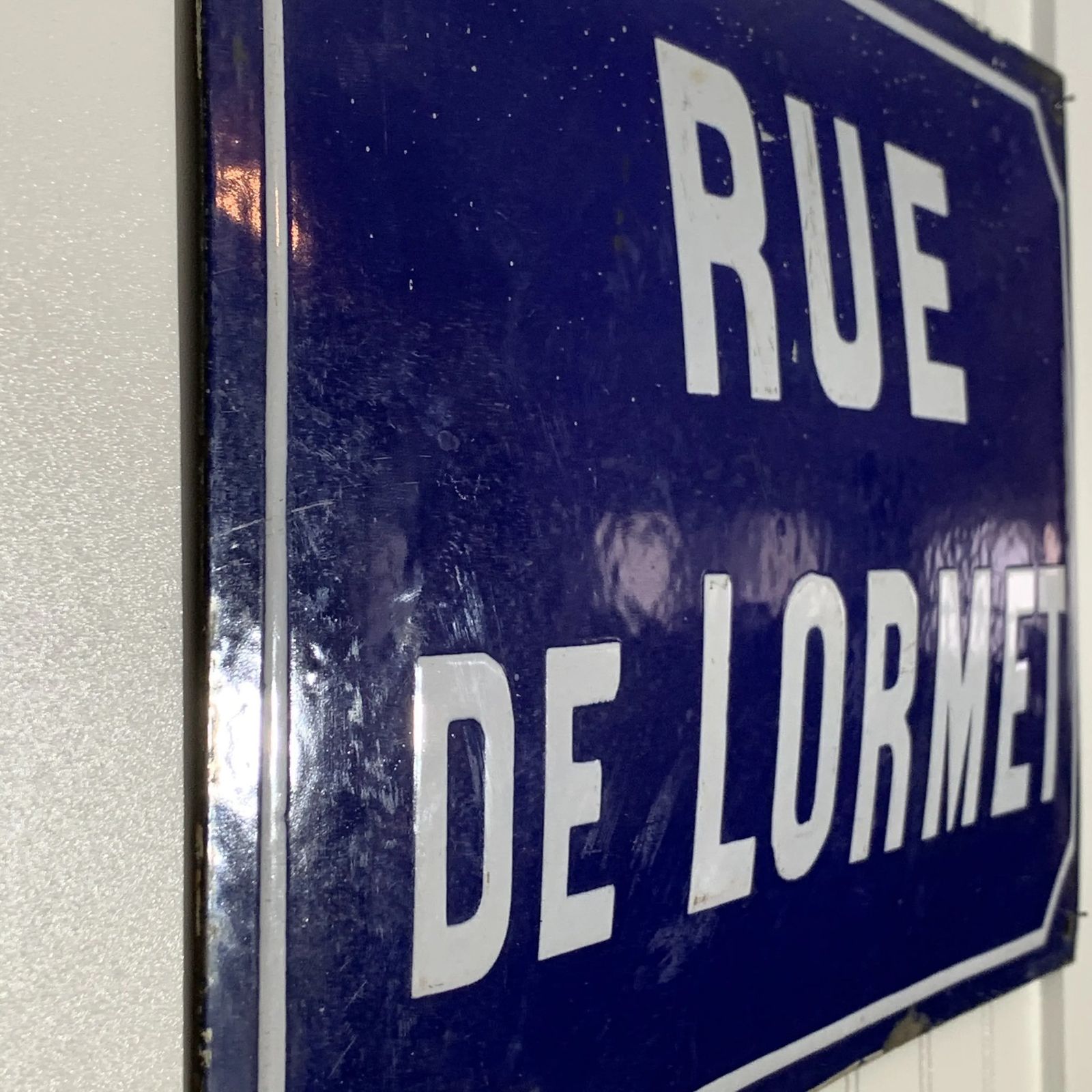 19th Century Enamelled French Street Sign photo Home Decor