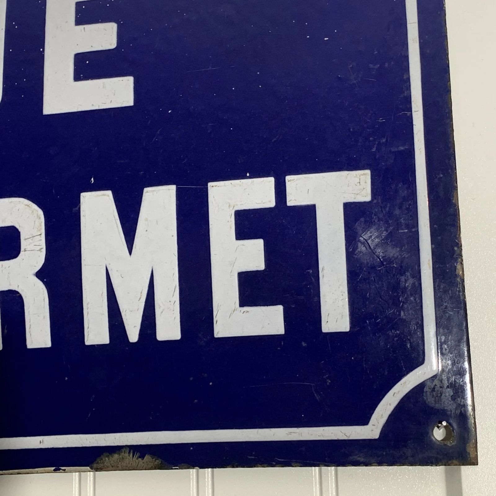 19th Century Enamelled French Street Sign photo vintage
