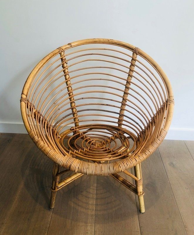 Pair Of Rattan Armchairs. French. Circa 1970 photo 980.0
