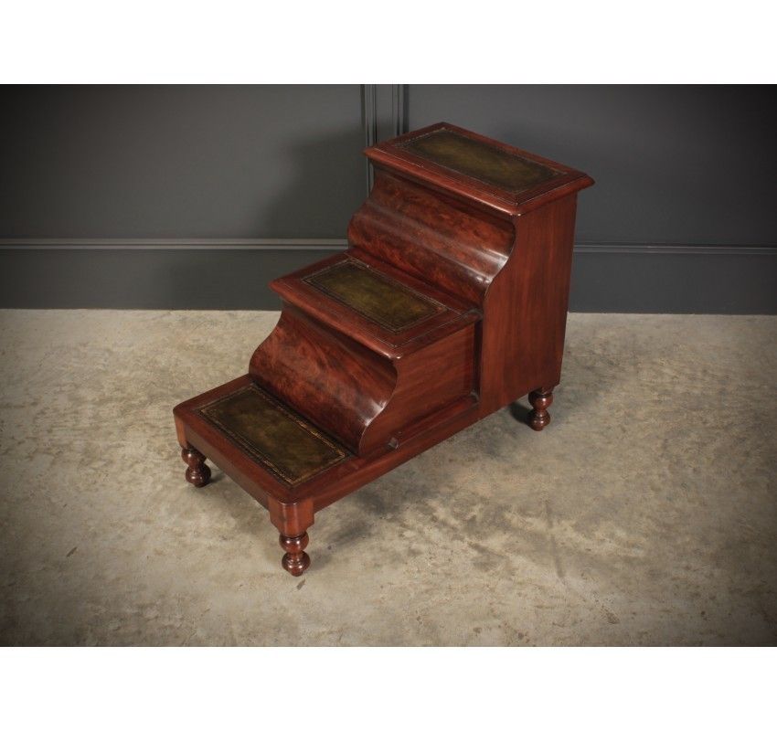 Victorian Mahogany Library Steps photo Home Decor