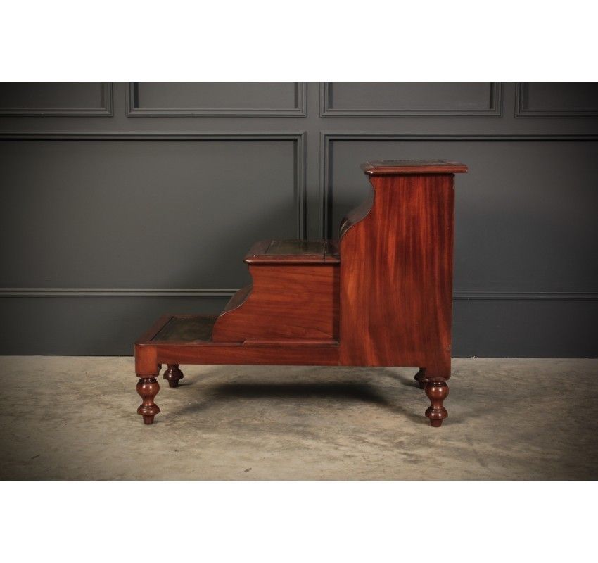 Victorian Mahogany Library Steps photo vintage