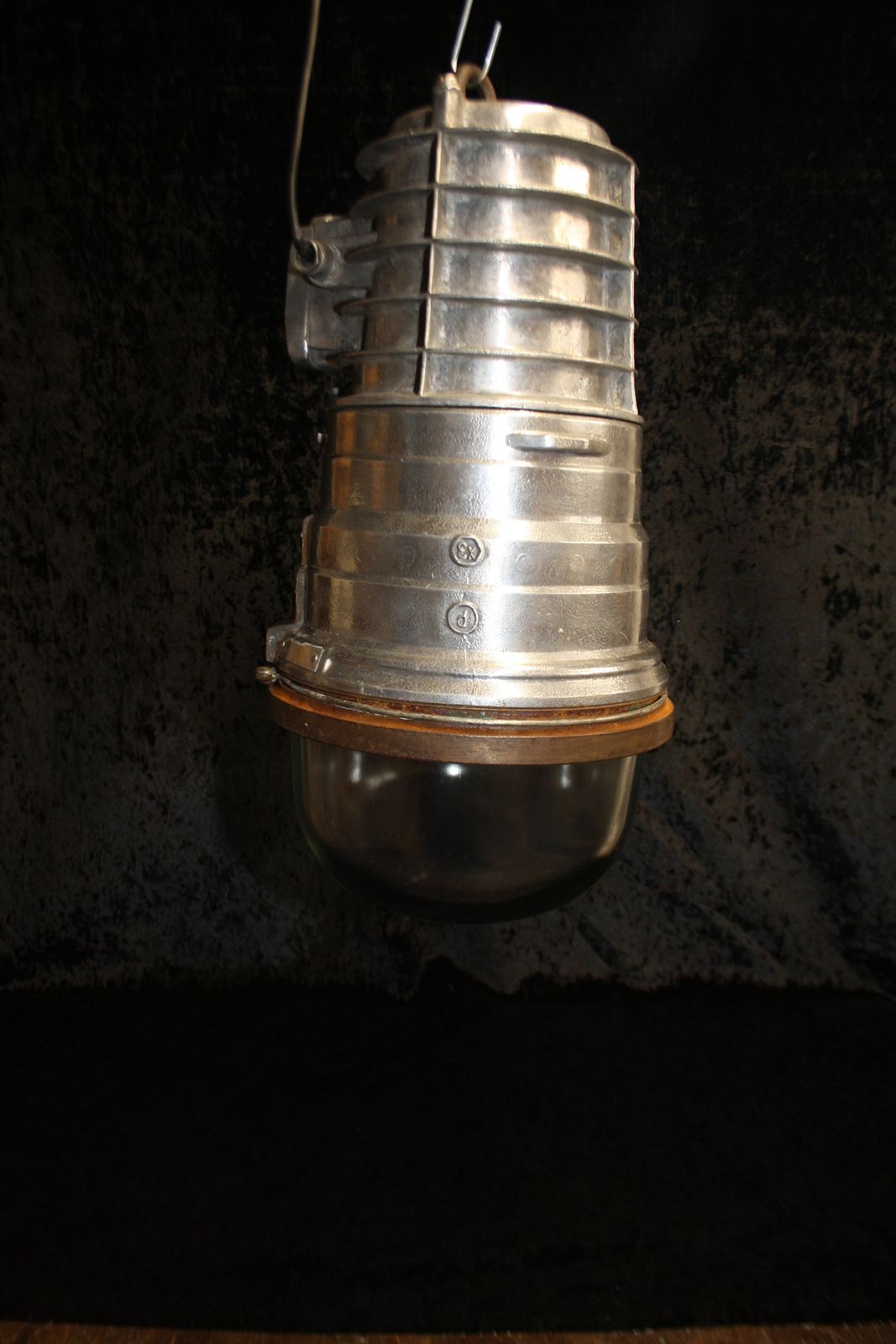Mid 20th Century Large Polish Industrial Light In Aluminium photo furniture