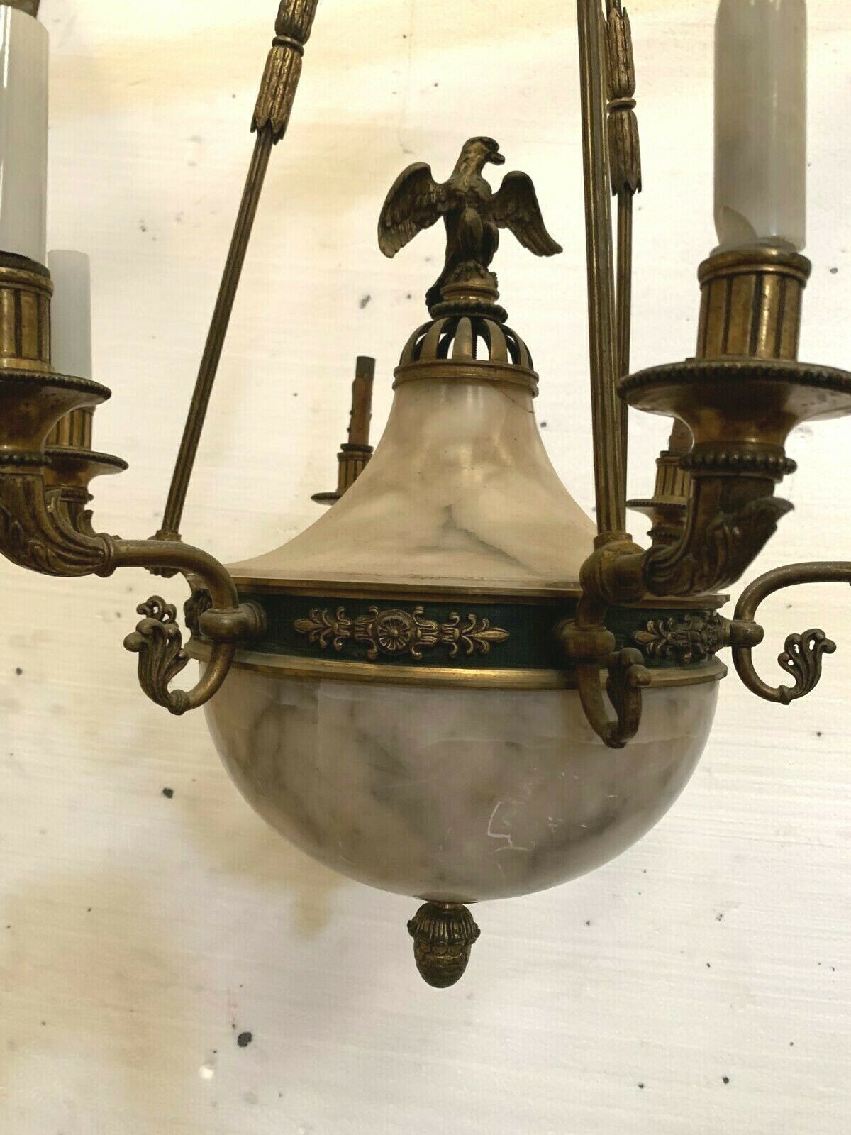 Empire Chandelier In Bronze And Alabaster XIX Century Napoleon III photo furniture
