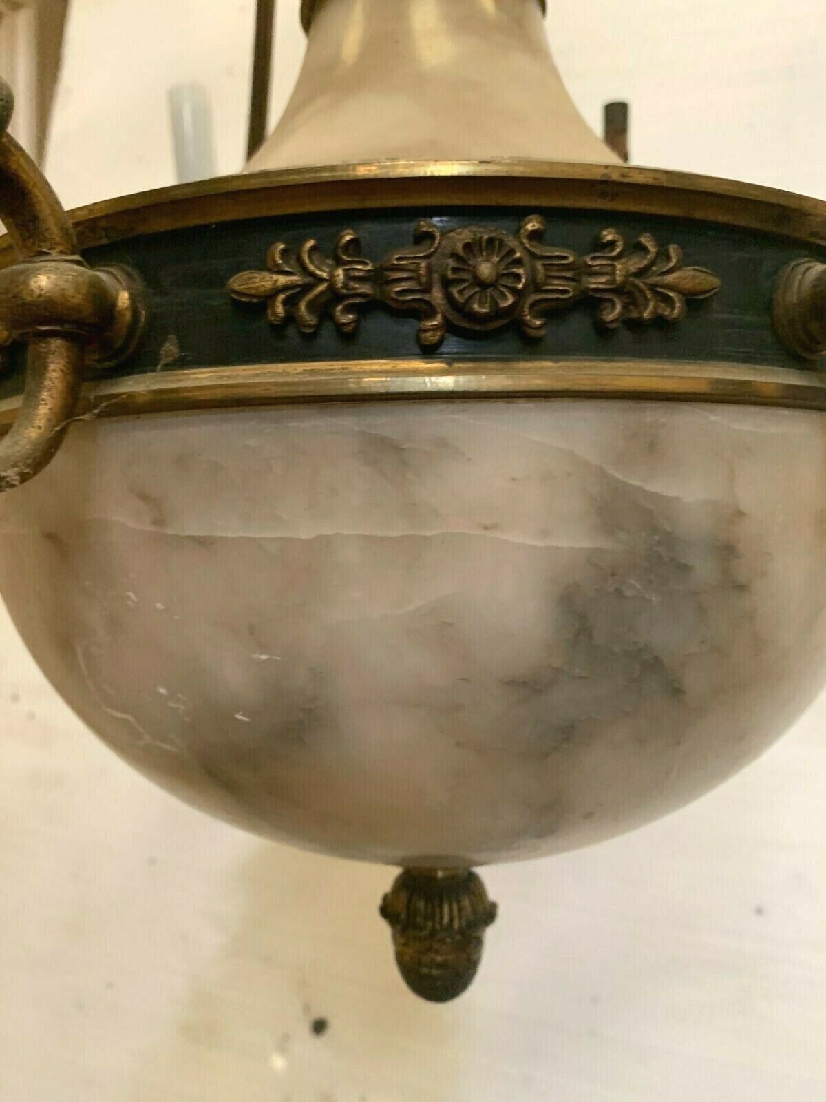Empire Chandelier In Bronze And Alabaster XIX Century Napoleon III photo buy