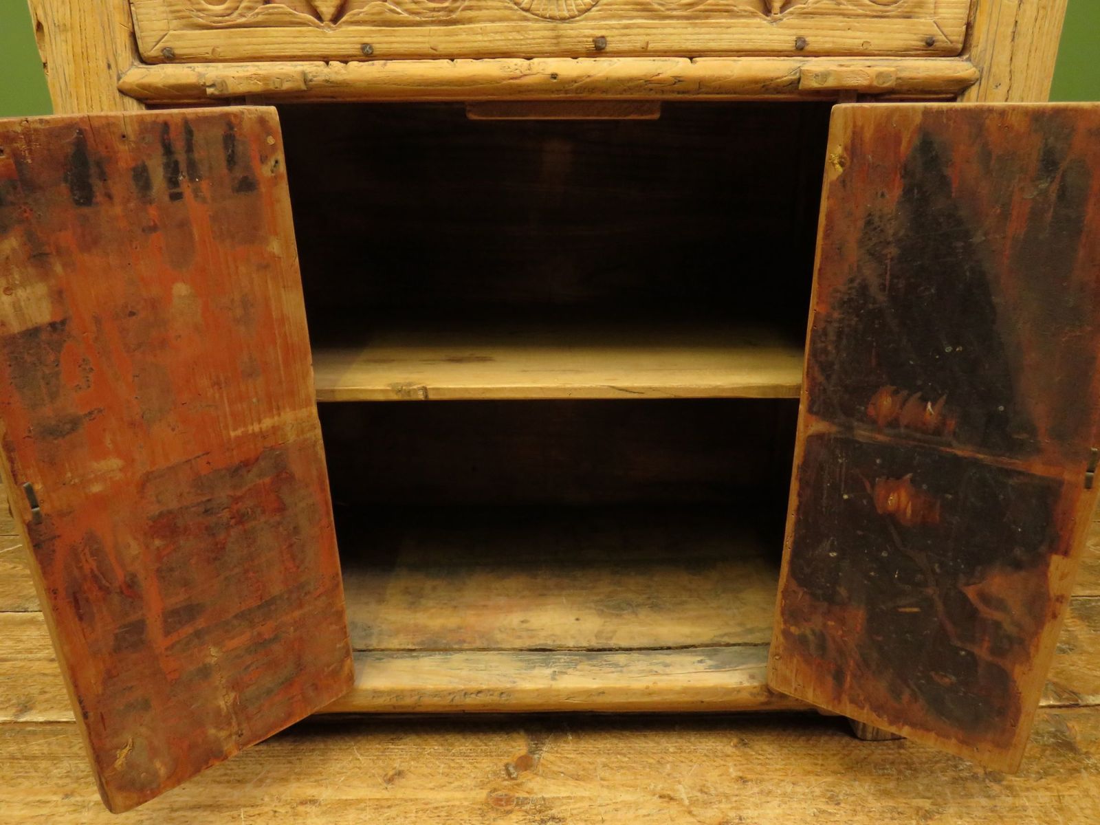 Antique Chinese Bleached Elm Altar Cabinet Late Qing Period 19 Th Century Cabinet photo vintage