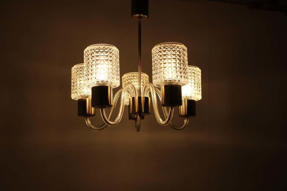 photo furniture Midcentury Glass Chandelier, Kamenický šenov, 1970s