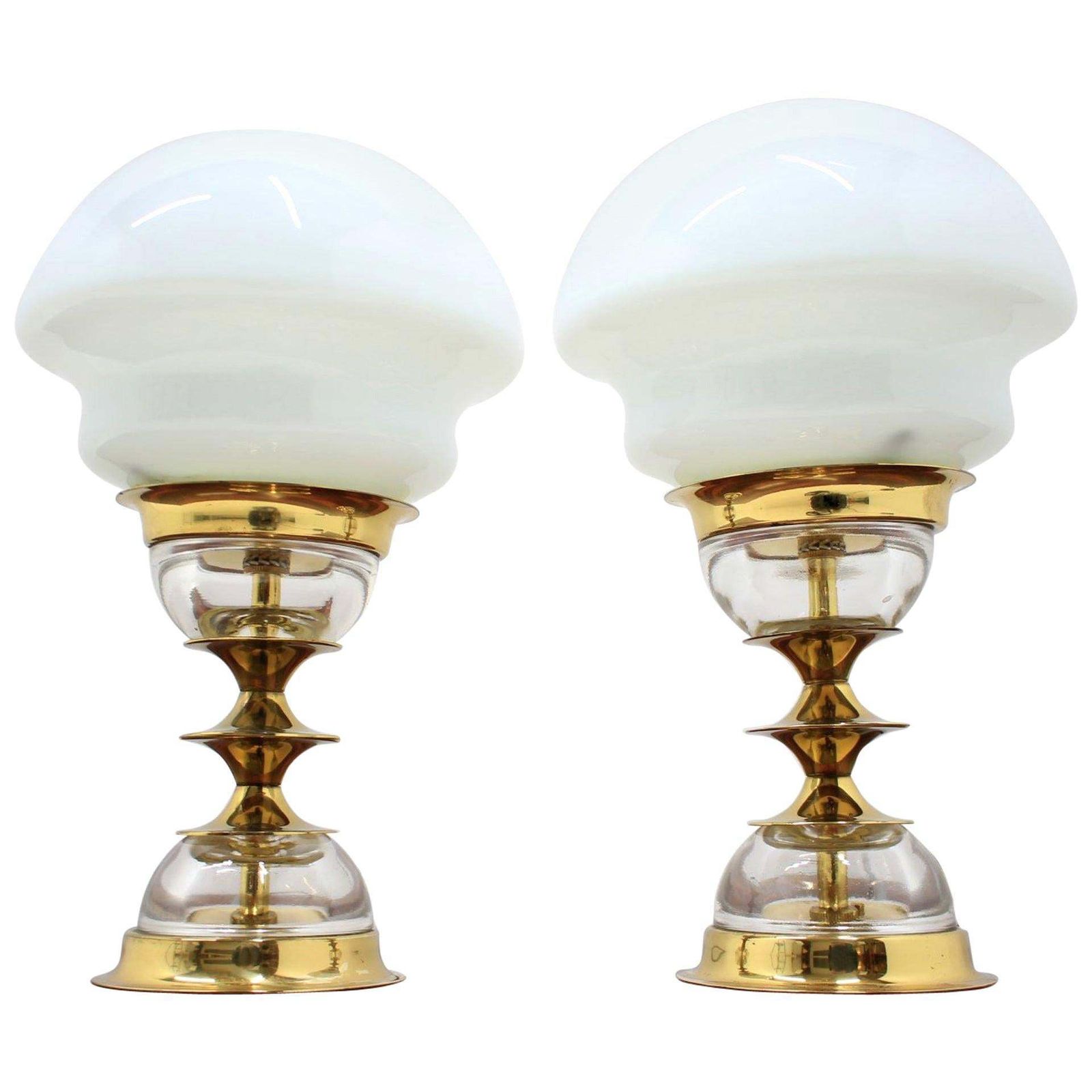 photo for sale Set Of Two Table Lamp By Jablonecké Sklárny, 1980s