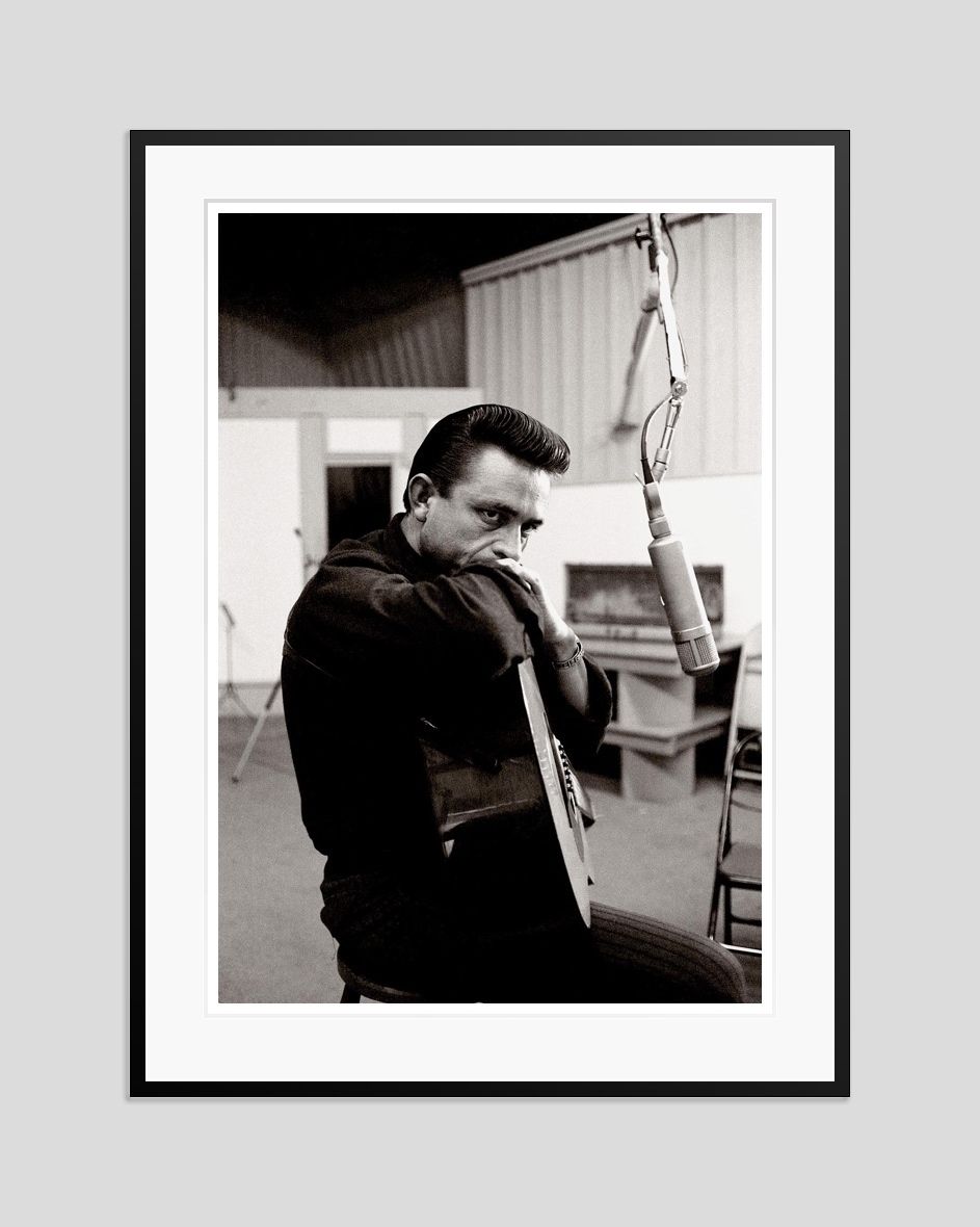 ' Johnny Cash ' 1959 By Don Hunstein Limited Edition Giclee Print Framed In Black